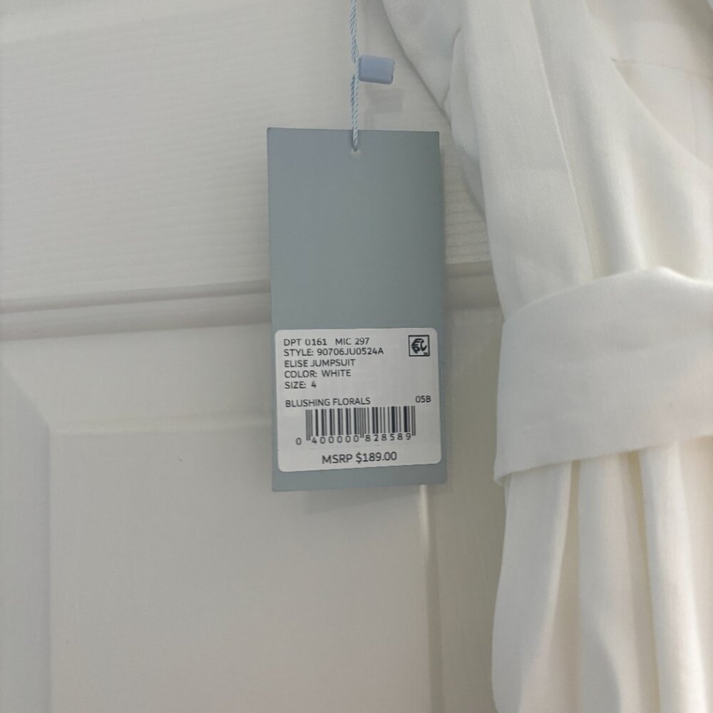 NWT Antonio Melani White Jumpsuit Double Lined - Picture 4 of 6